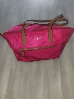 Michael Kors Hot Pink Tote with Tan Handles
